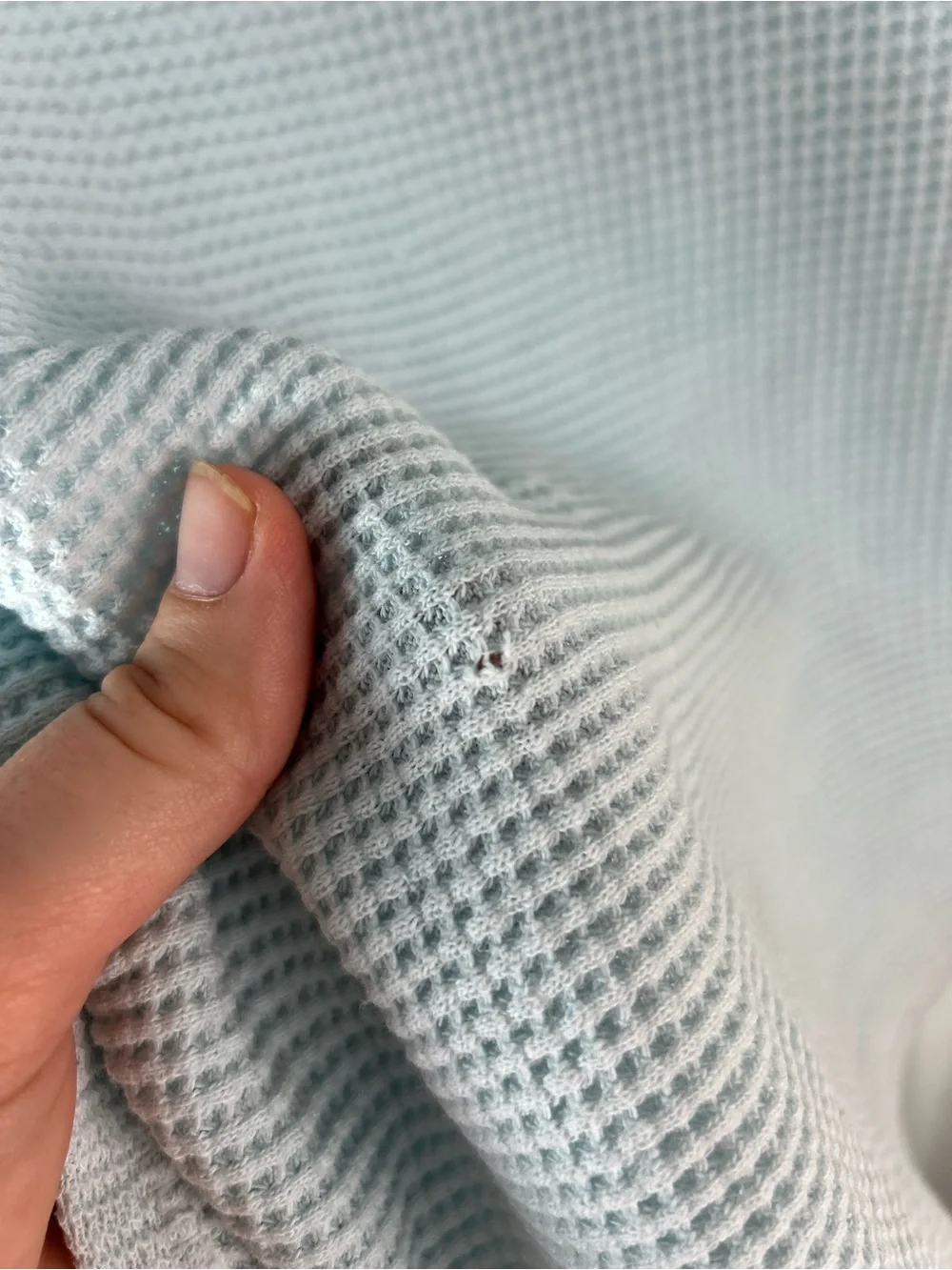 Baby Morgan Solid Light Blue Thermal Blanket Waffle Weave USA Made 100% Cotton